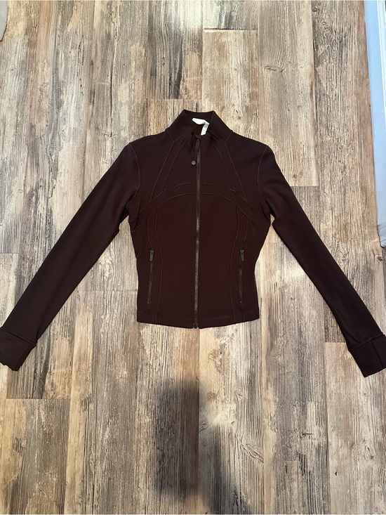 lululemon athletica Jackets & Blazers - lululemon athletica Chocolate Brown Crop-Zip Bomber Jacket
